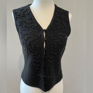 Black beaded sweater vest